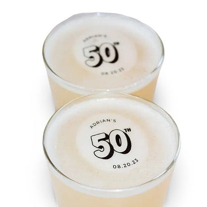 2.13" Custom Printed Drink Topper -Individually Bagged