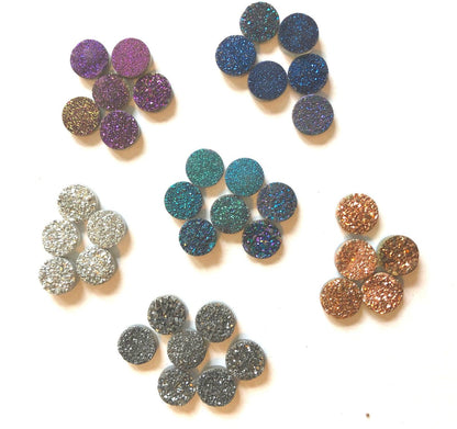 Druzy 8mm round cabochon