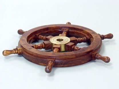 Deluxe Class Wood and Brass Decorative Ship Wheel 15""