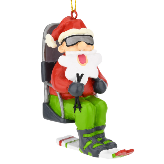 Santa Claus Skiing - Christmas Ornament