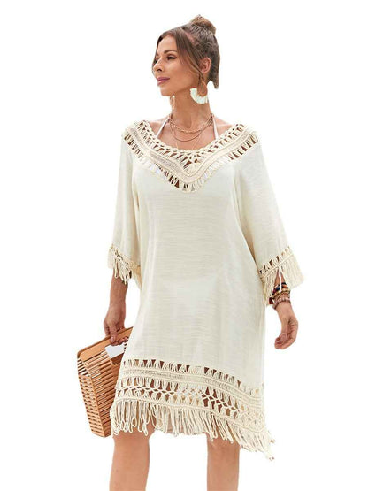 Women's Long Beach Dress Hand Crocheting Beach Dress