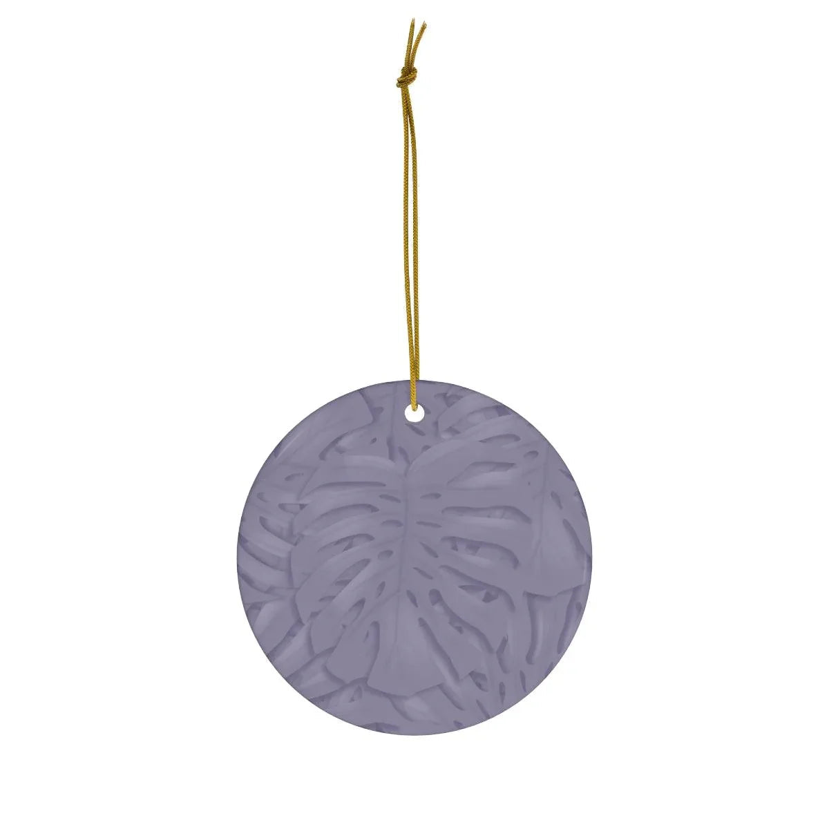 Violet Monstera Ceramic Ornament