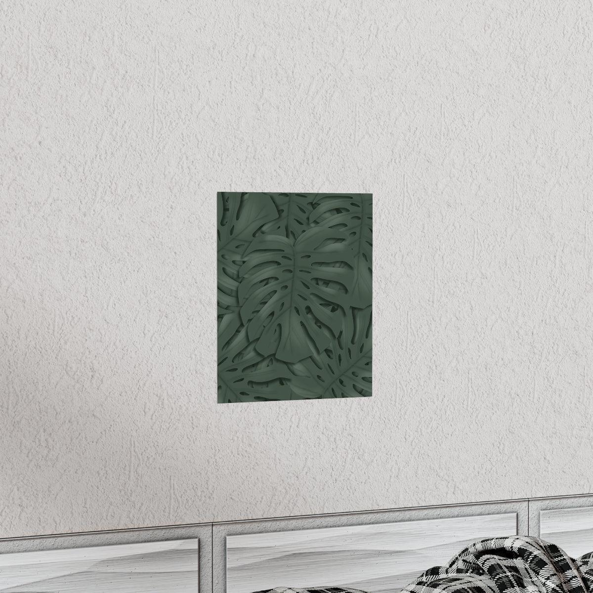 Deep Green Monstera Botanical Print – Unframed Wall Art