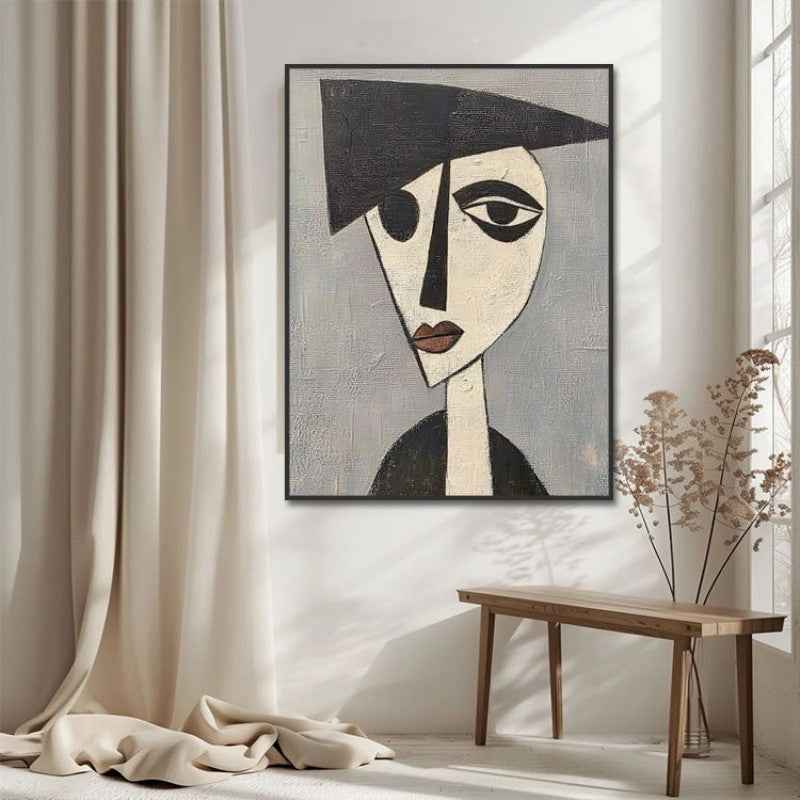 Picasso Retro Portraito Hand-Painted Oil Painting Modern Art  Picture Home Living Room Bedroom Bathroom Canvas Wall Art Decor