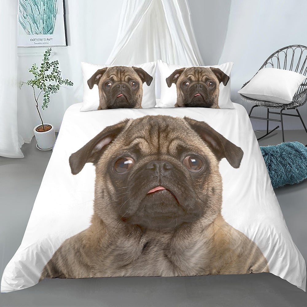 3D Digital Printing Three-piece Sanding Kit Pug Cartoon