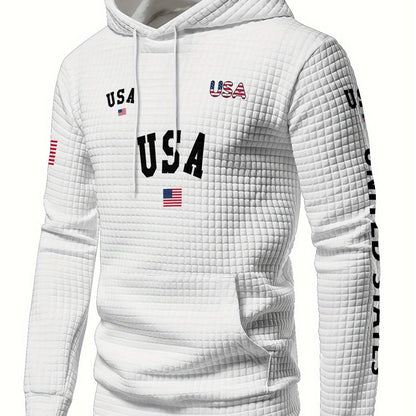 Autumn Winter Full Print Hoodie Patriotic American Flag Design