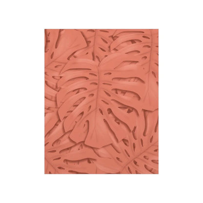 Coral Monstera Botanical Print – Unframed Wall Art