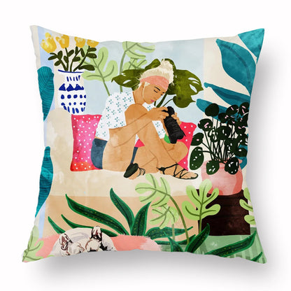 Home Fashion Simple Personality Printed Pillowcase
