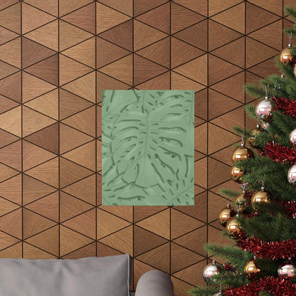 Sage Green Monstera Botanical Print – Unframed Wall Art