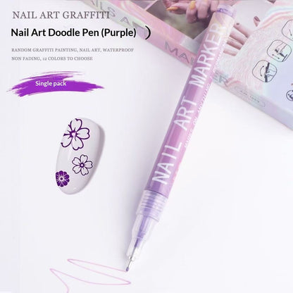 Doodle Nail Art Pen 12-color Liner Paint Brush Nail