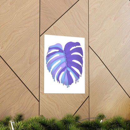 Purple Melting Monstera Botanical Print – Unframed Wall Art