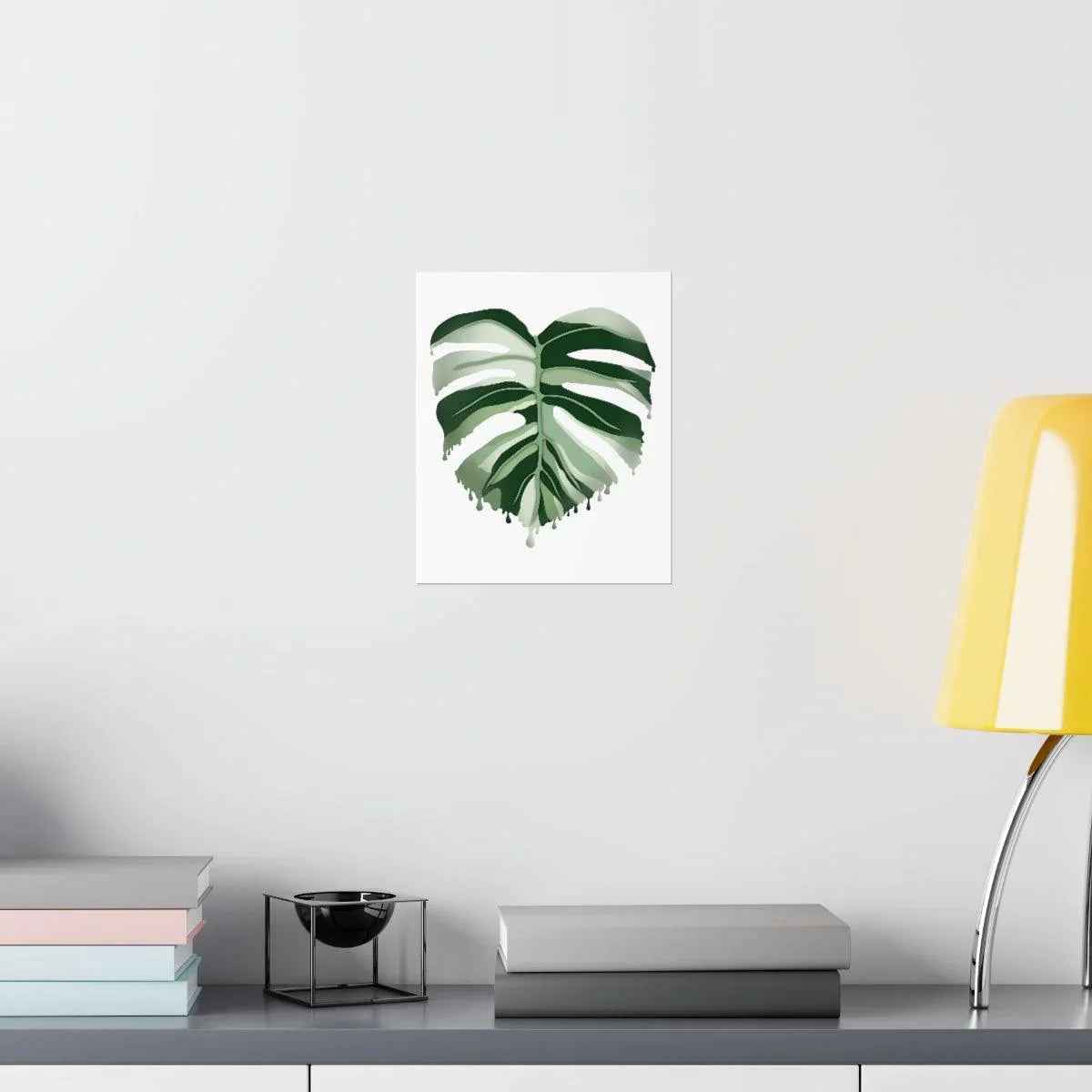 Melting Monstera Albo Botanical Print – Unframed Wall Art