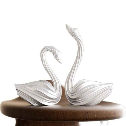 Abstract Art Swan Decorative Piece In A Minimalist, Light-luxury Style