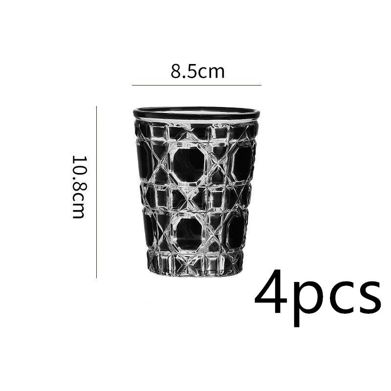 Creative Light Luxury Color Checkered Whisky Cup