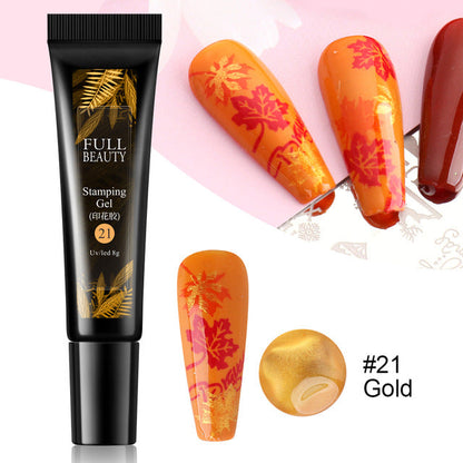 Nail Art Fluorescent Printing Glue, Nail Template Transfer Glue Hose Set