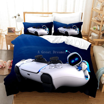 Digital 3D Game Controller Pattern Printed Bedding Three-Piece Set