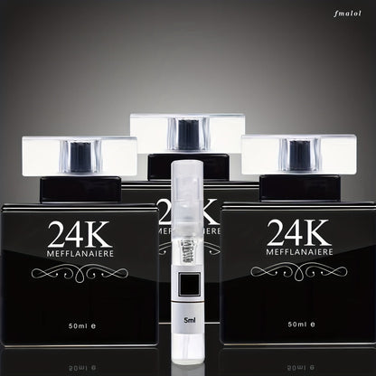 24K Men'S Cologne Parfum - Long-Lasting Woody Fresh Scent, Elegant with Golden & 24K Label - Portable Travel-Friendly Luxury Fragrance for Dates, Parties, Birthdays - Ideal Gift for Men, Sensitive Light Safe, 1.0fl.oz /, Date