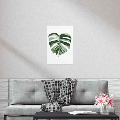 Melting Monstera Albo Botanical Print – Unframed Wall Art