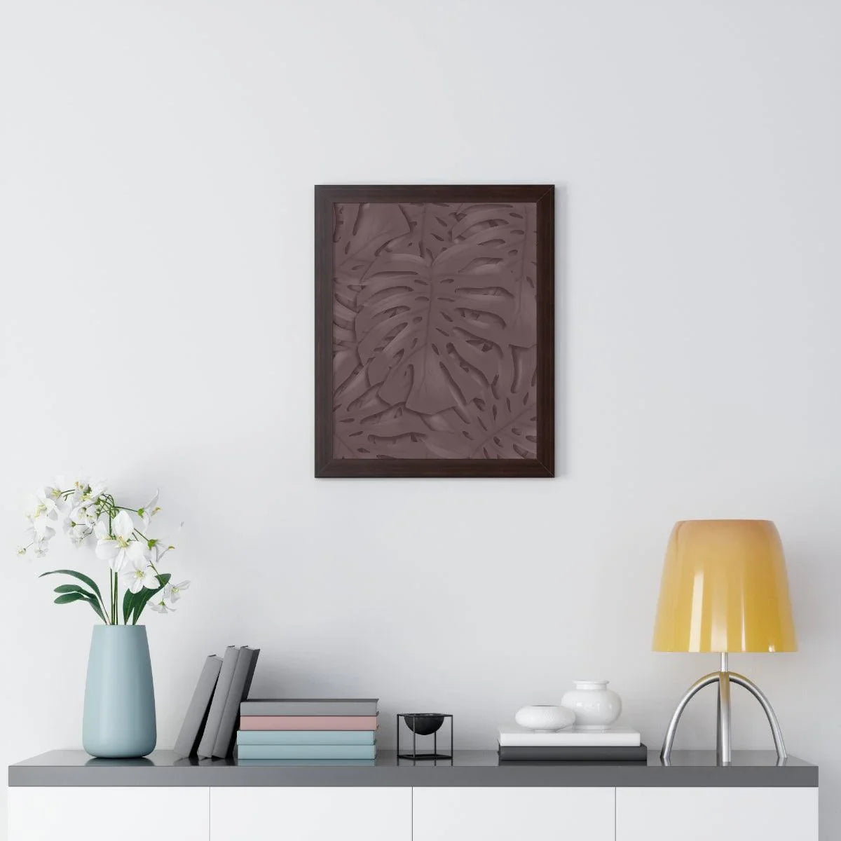 Merlot Monstera Framed Print – Botanical Wall Art