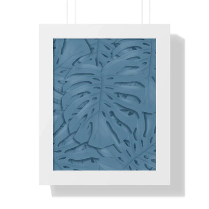 Cerulean Monstera Framed Print – Botanical Wall Art