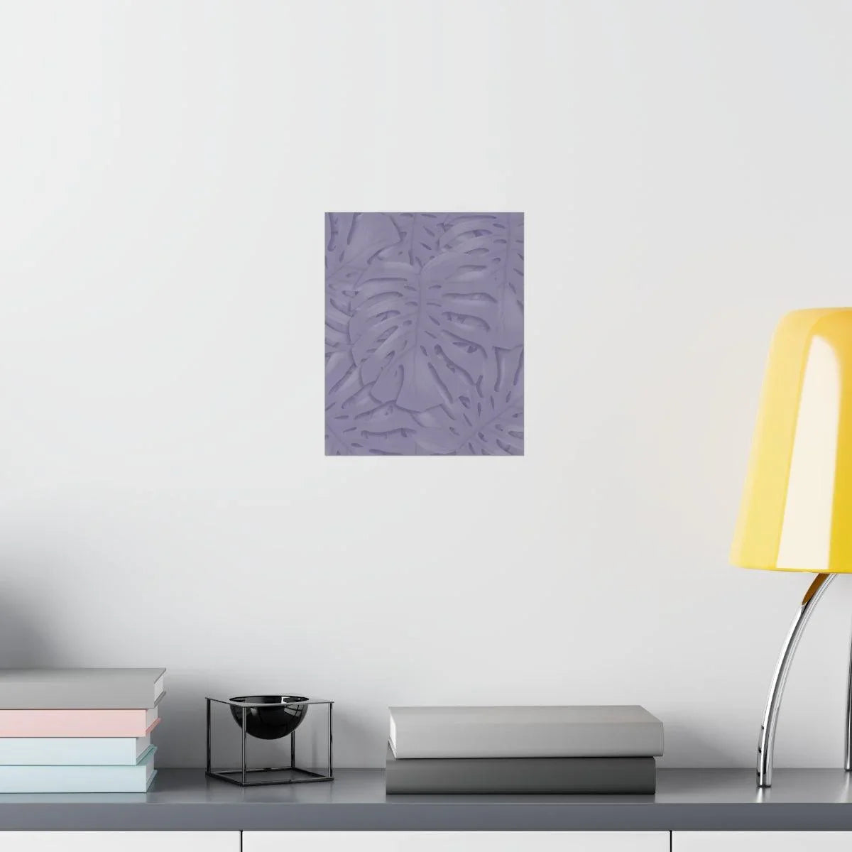 Violet Monstera Botanical Print – Unframed Wall Art