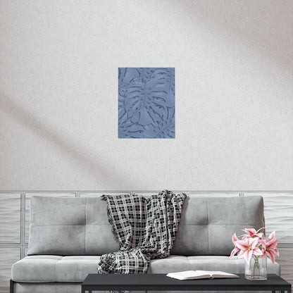 Blue Monstera Botanical Print – Unframed Wall Art