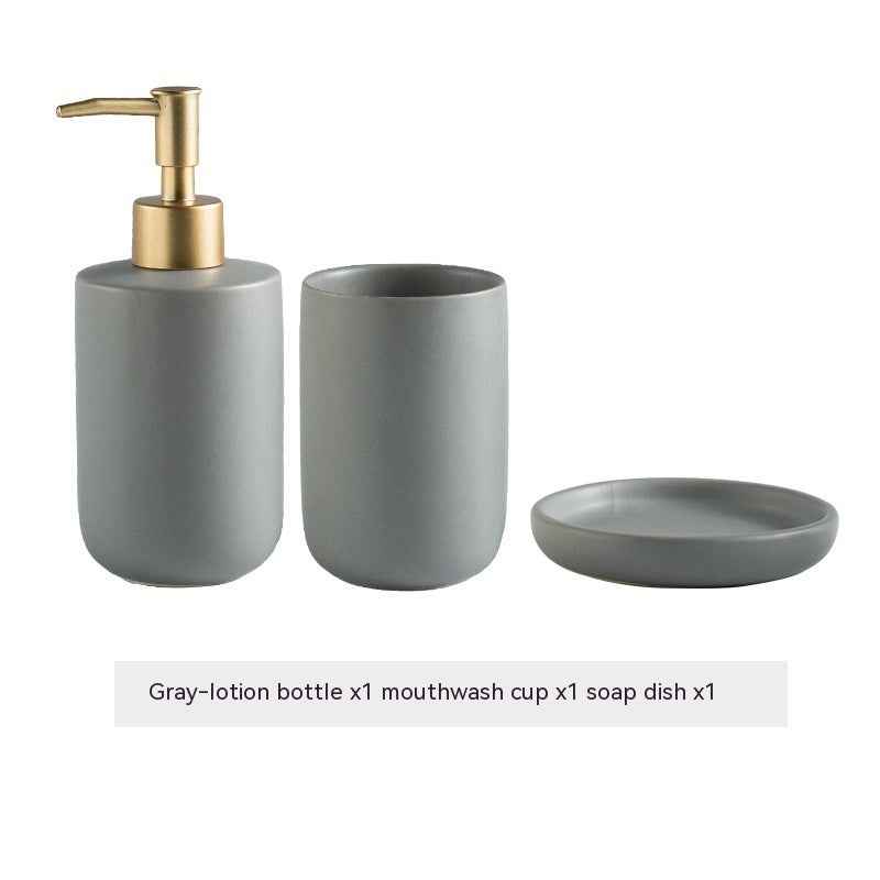 Solid Color Ceramic Bathroom Four-piece Set