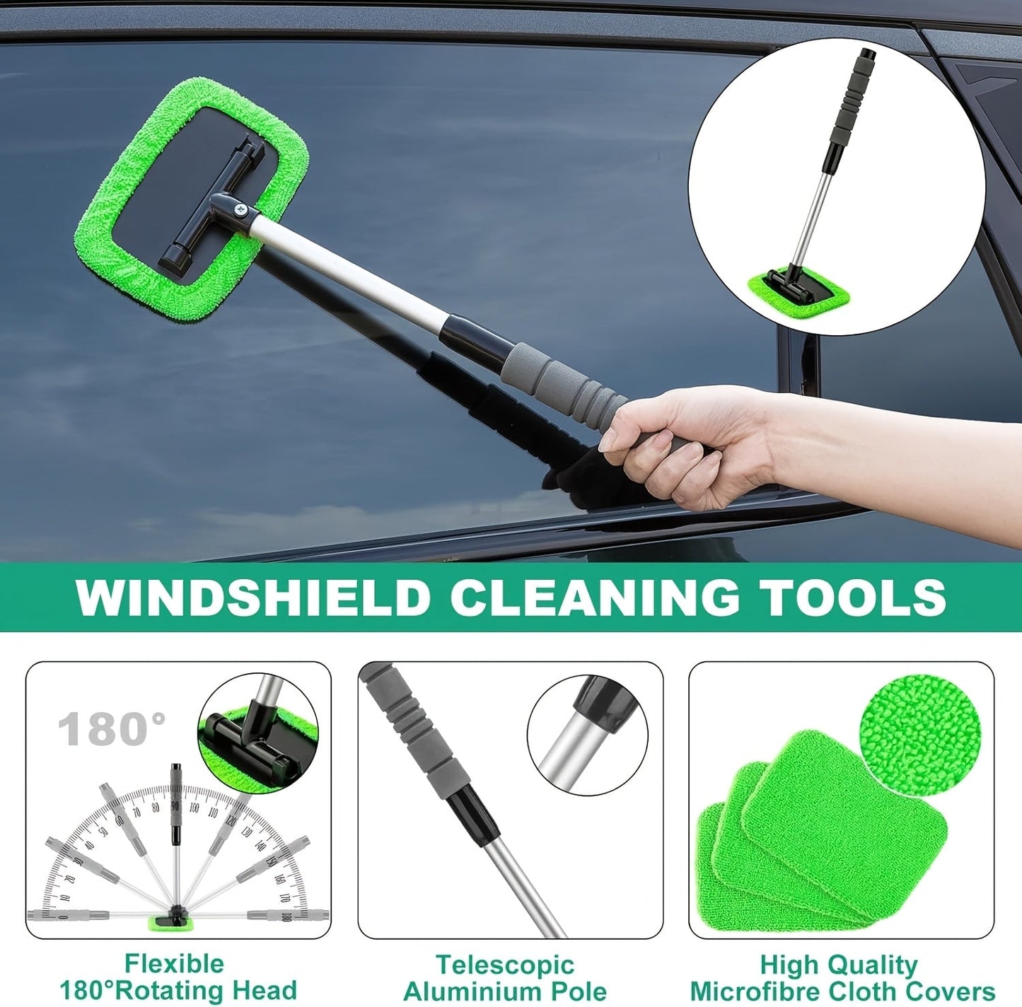 Car Full Interior & Exterior Cleaning Detailing Kit w/ Vacuum, Windshield Cleaner, Drill Brush Kit & More
