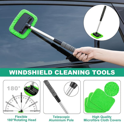 Car Full Interior & Exterior Cleaning Detailing Kit w/ Vacuum, Windshield Cleaner, Drill Brush Kit & More