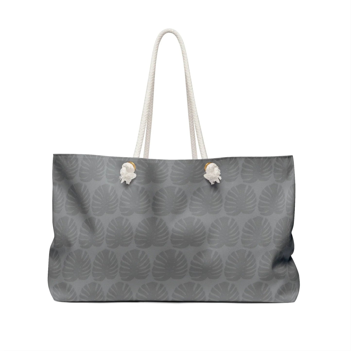 Gray Monstera Pattern Weekender Bag