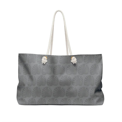 Gray Monstera Pattern Weekender Bag