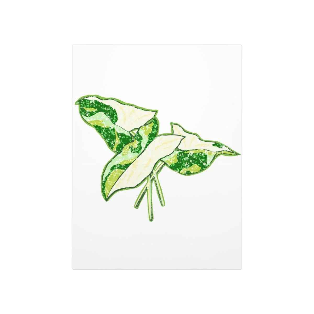 Marble Syngonium Botanical Print – Unframed Wall Art