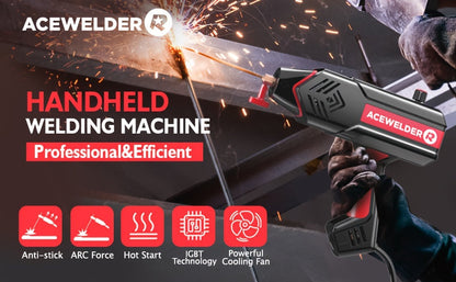 ACEWELDER 120Amp Handheld Welding Machine 110V Portable Electric ARC Welder Gun with Inverter Current Adjustment Stick Welder IP21S