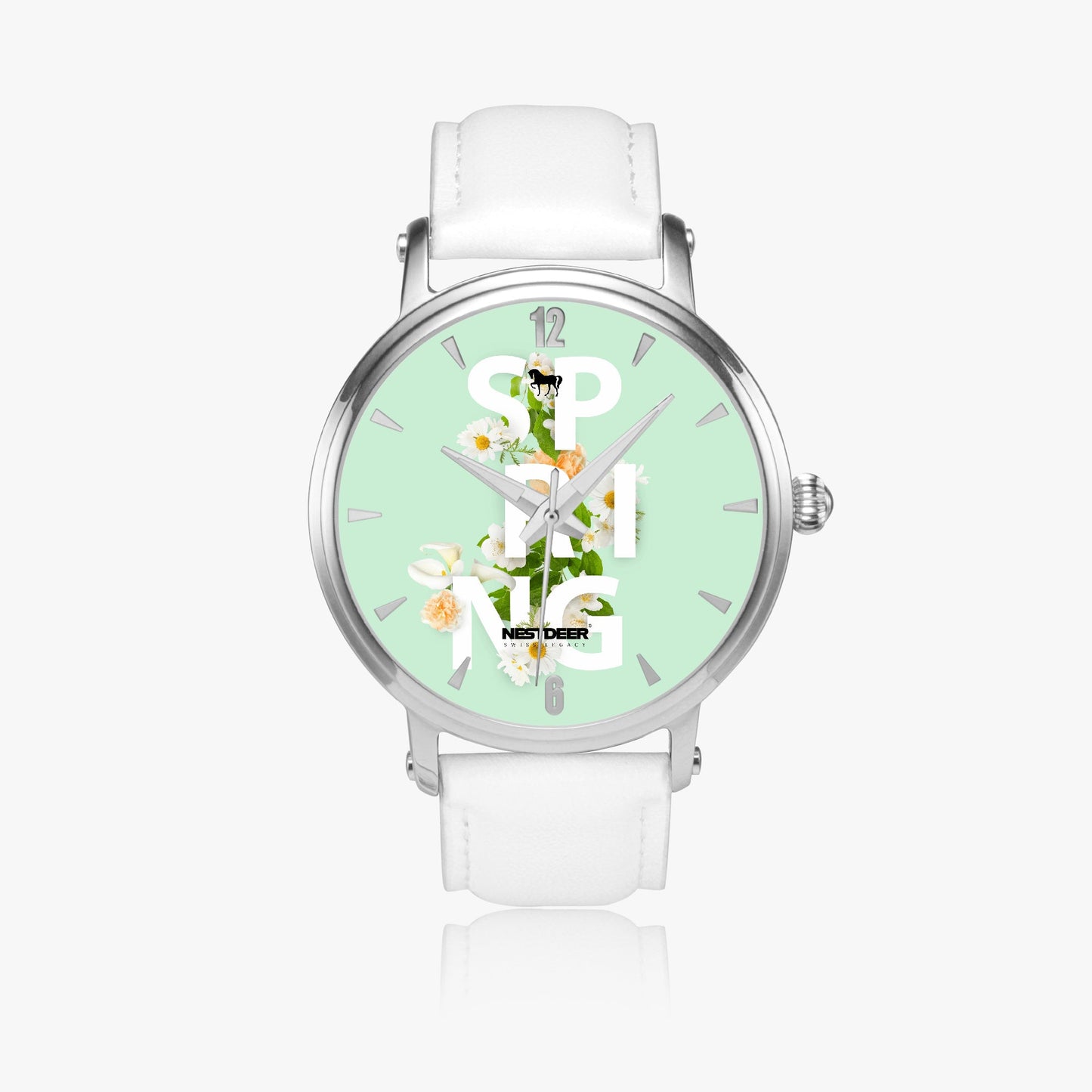 159. 46mm NESTDEER SPRING Unisex Automatic Watch (Silver)