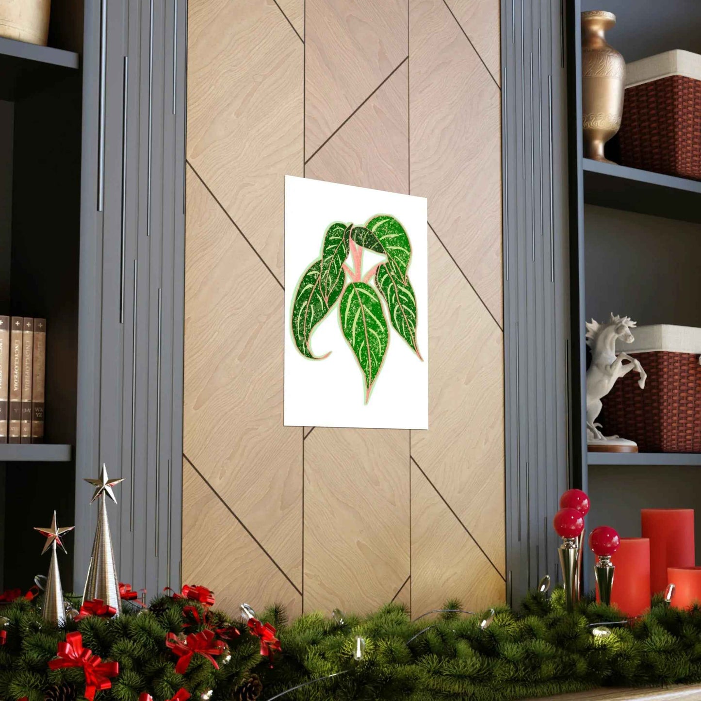 Aglaonema Sparkling Sarah Botanical Print – Unframed Wall Art