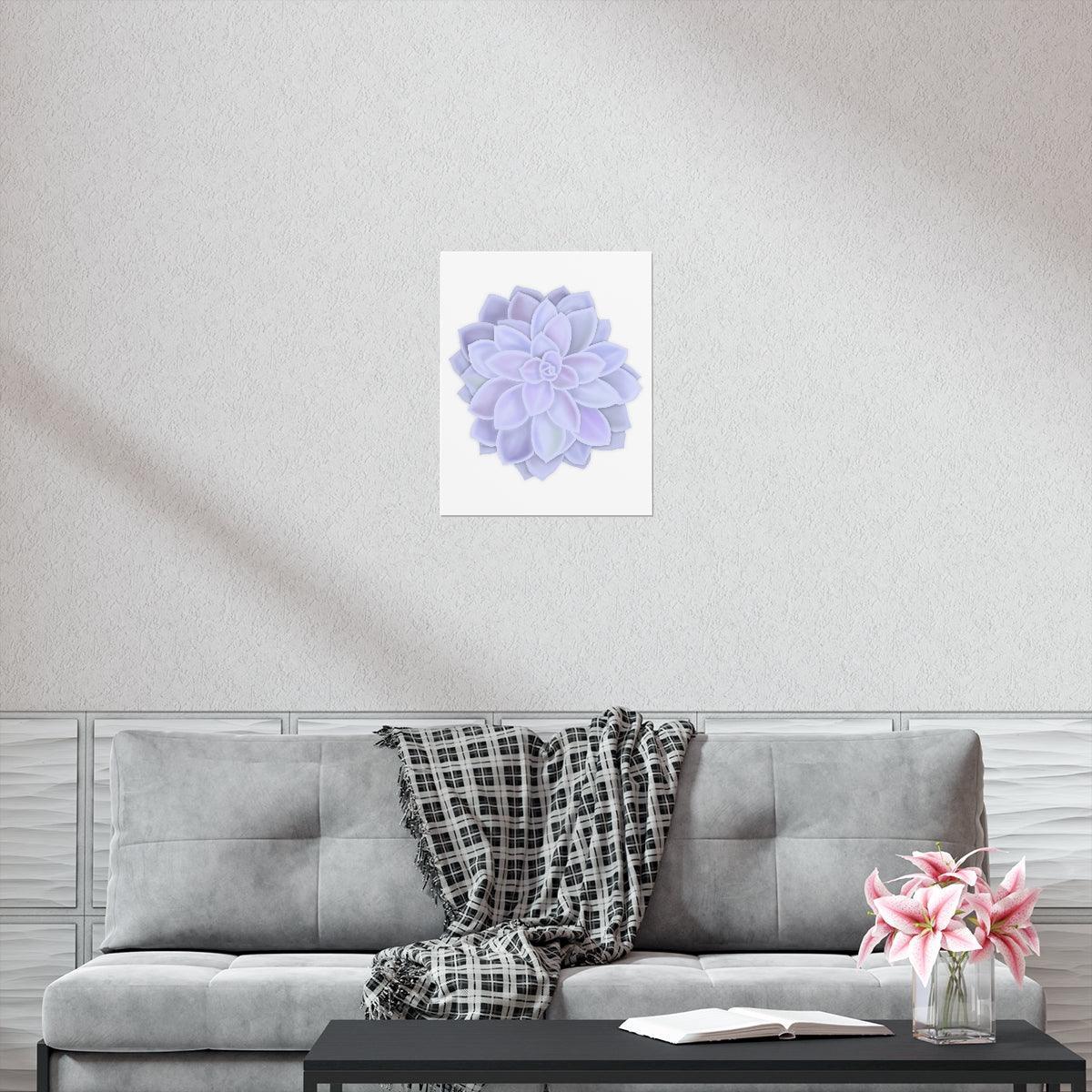 Graptopetalum Murasaki Succulent Botanical Print – Unframed Wall Art