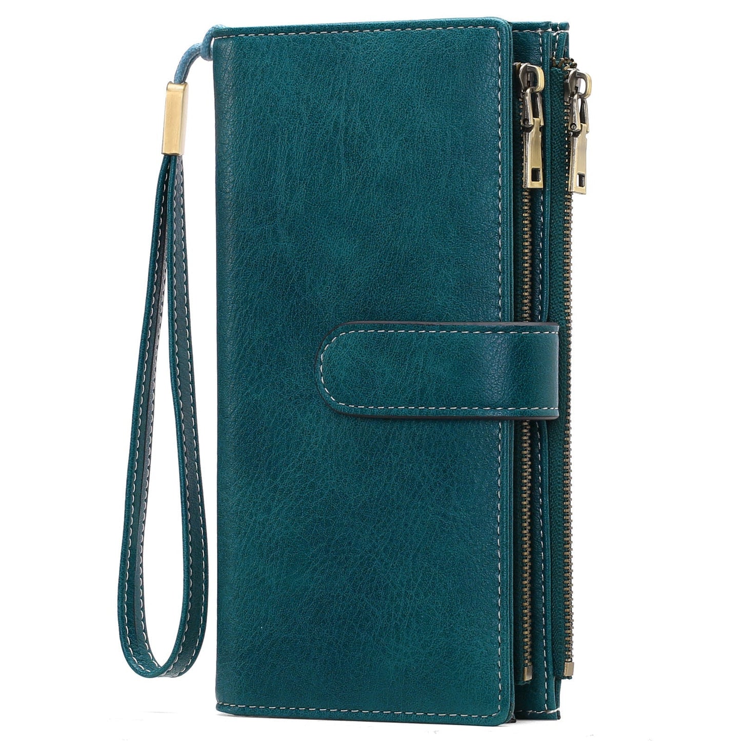 RFID Blocking Vintage Tri-fold Wallet - Multi-functional Oil Wax Leather Purse