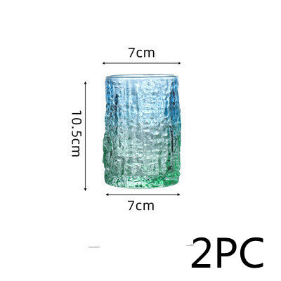 Gradient Color Wine Glass Tree Pattern Cup Glass Water Cup Tea Cup