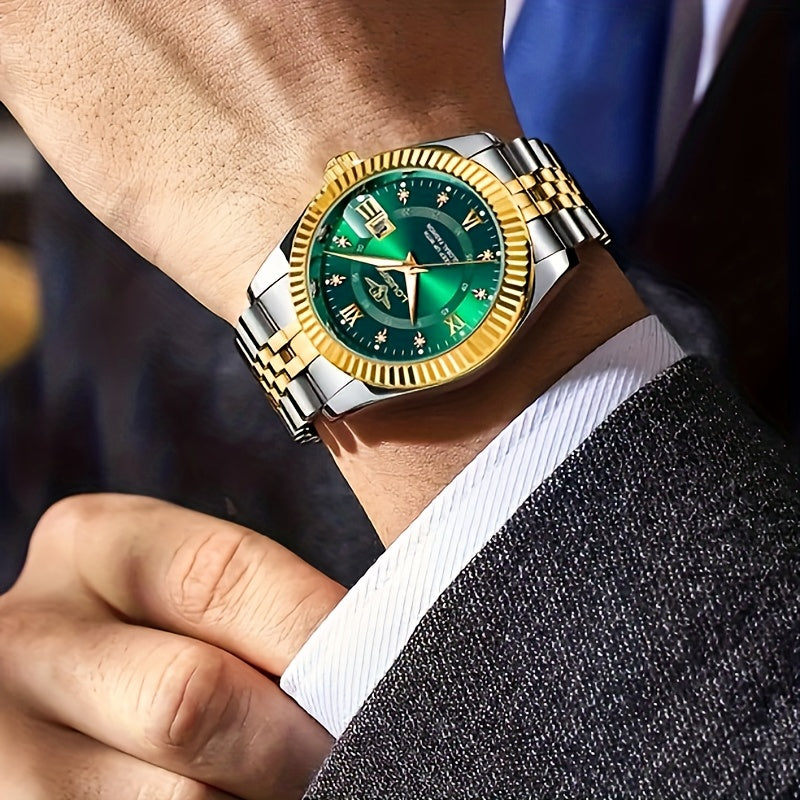 Men's High-end Watch Trend Fashion Business Calendar Luminous Quartz Watch