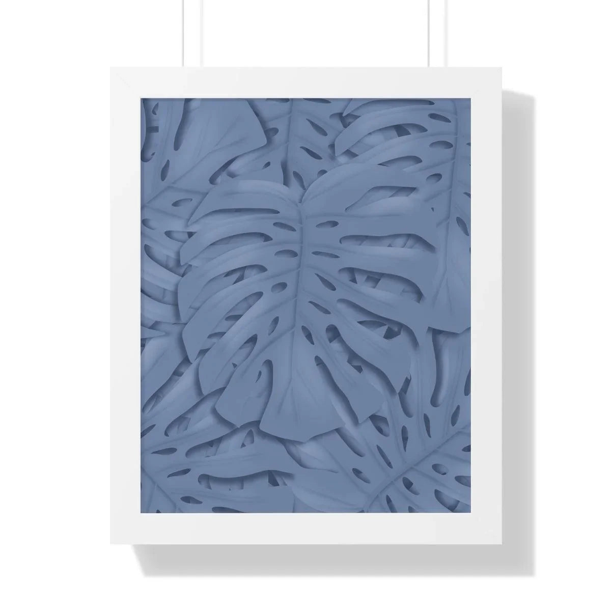 Blue Monstera Framed Print – Botanical Wall Art