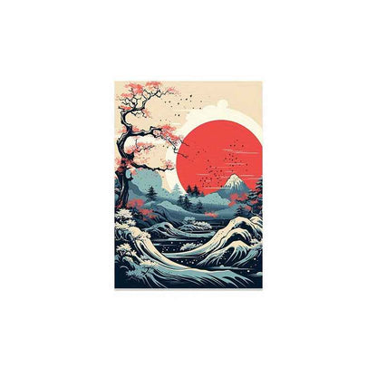 Sunrise Scenery Cherry Blossom Living Room Bedroom Decorative Hanging Painting