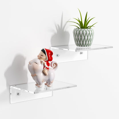 Acrylic L-shaped Shelf Wall-mounted Bookshelf