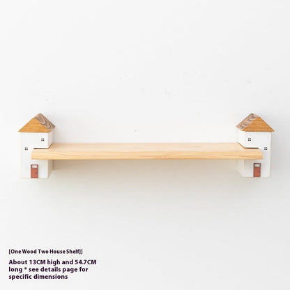 Log Hanging Bracket Flat Partition Wall Shelf