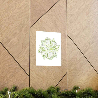 Snow Queen Pothos Botanical Print – Unframed Wall Art