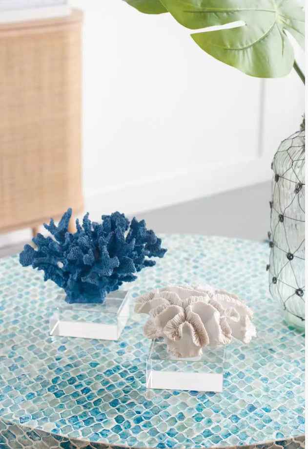 Artificial Coral Ornament With A Crystal Base Resin Desktop Decoration