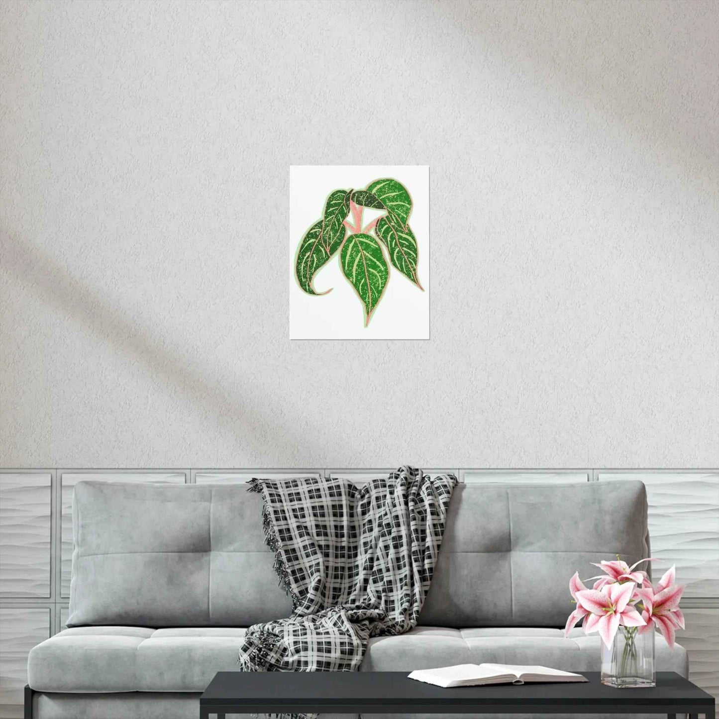 Aglaonema Sparkling Sarah Botanical Print – Unframed Wall Art