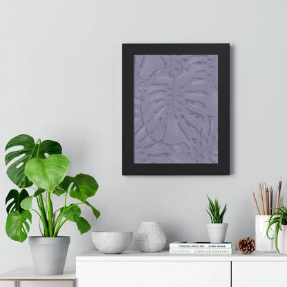 Violet Monstera Framed Print – Botanical Wall Art