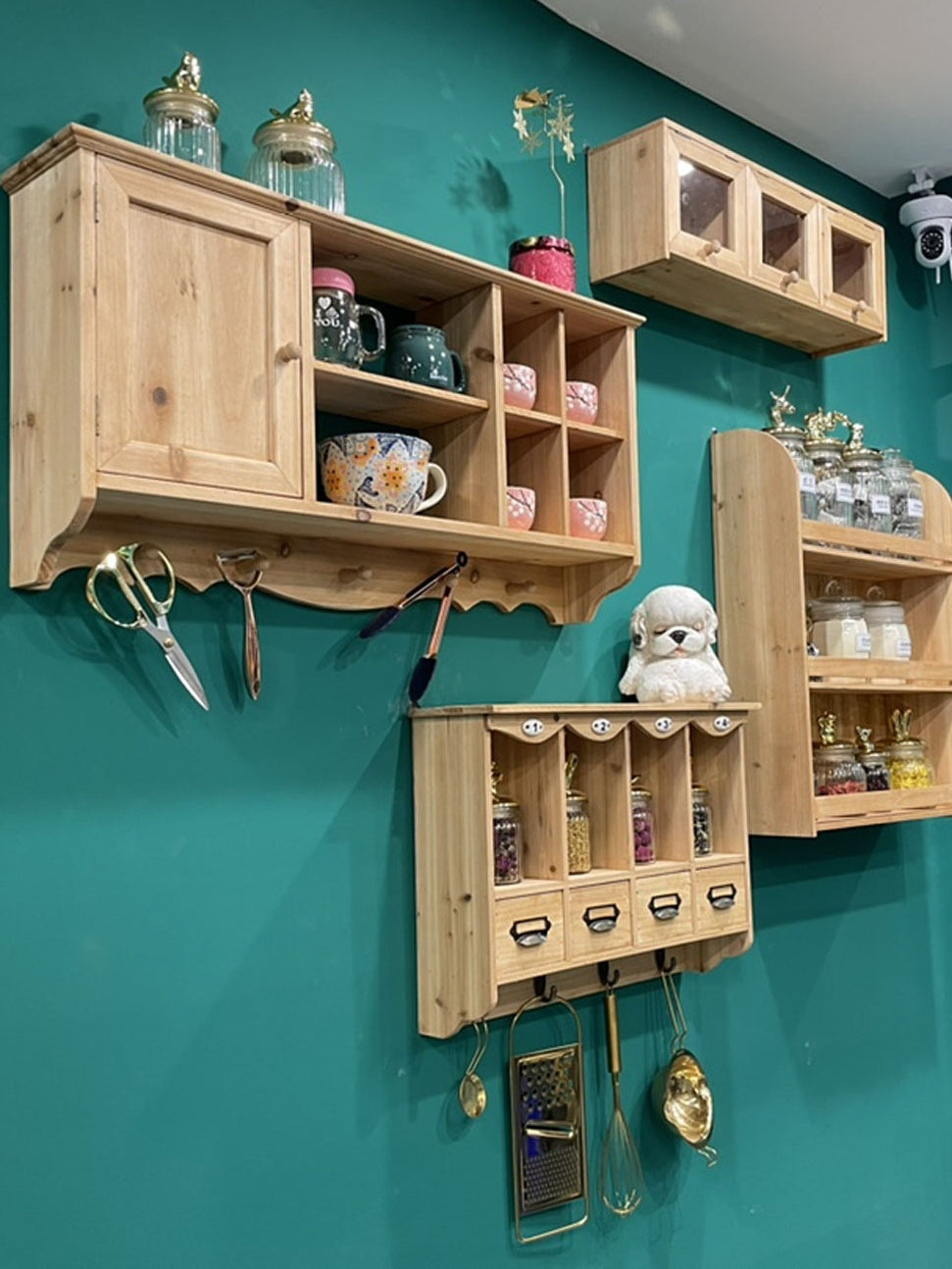 Dining Room Solid Wood Wall Partition Shelf