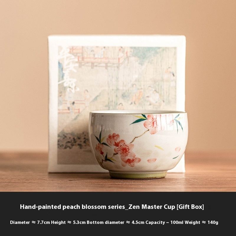 Peach Blossom Hand-painted Master Cup Single Cup Chinese High-end