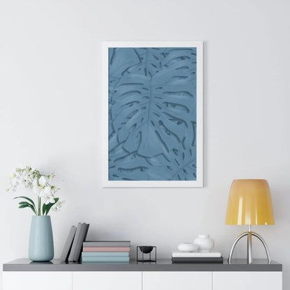 Cerulean Monstera Framed Print – Botanical Wall Art